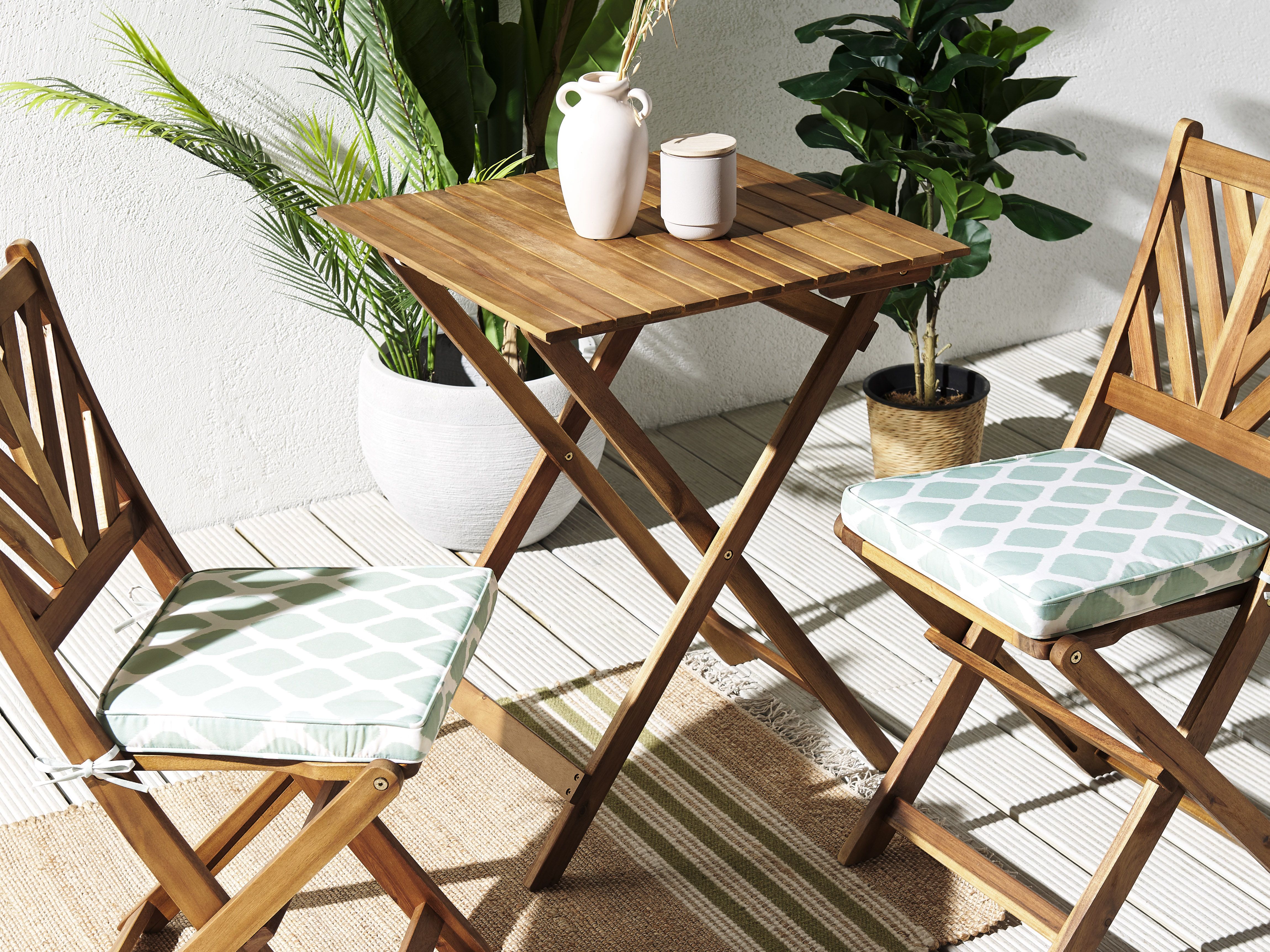 Set of 2 Garden Chair Cushions TERNI 37 x 34 cm Mint Green