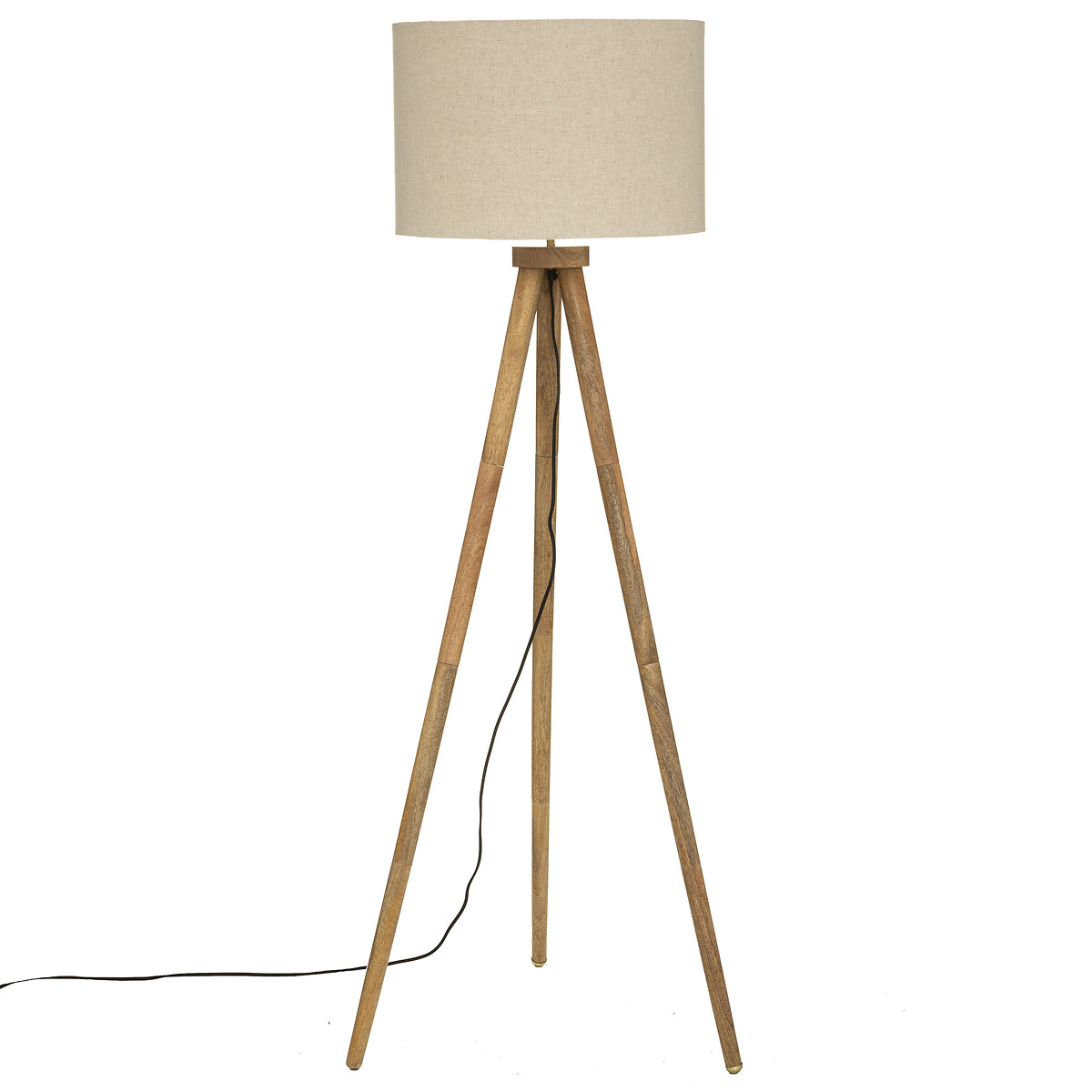 Tripod floor lamp "Olga" Wood, Black, H.150 cm