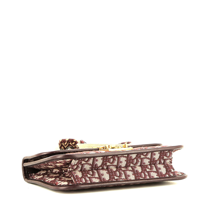 Dior Dioraddict shoulder bag in burgundy monogram canvas Oblique1:1High-quality replica
