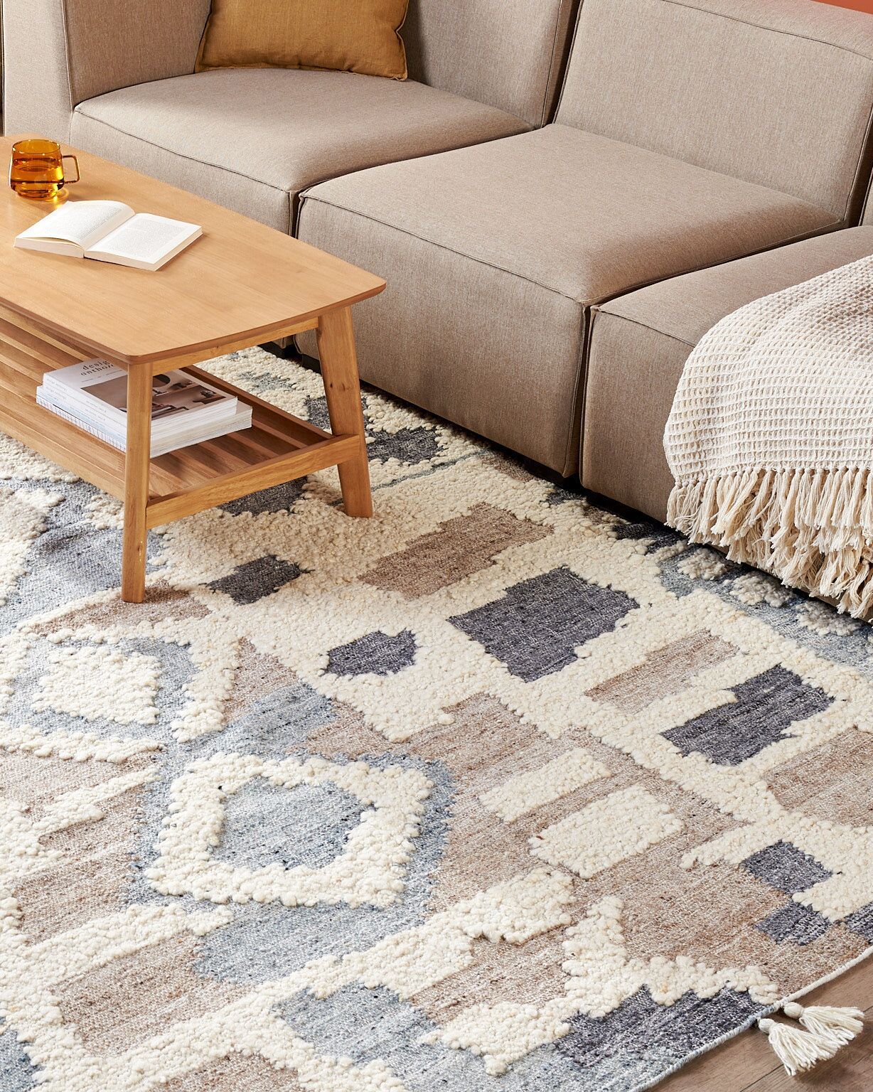 Rug MRGAVET Beige 200 x 300 cm Wool Kilim