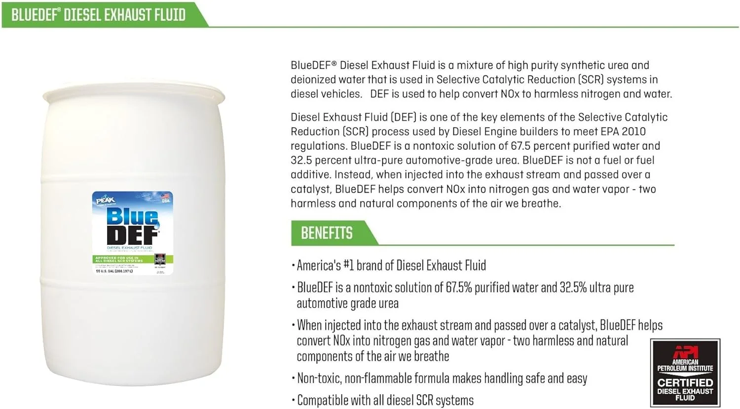 BlueDEF DEF001 Diesel Exhaust Fluid - 55 Gallon Drum - Image 2