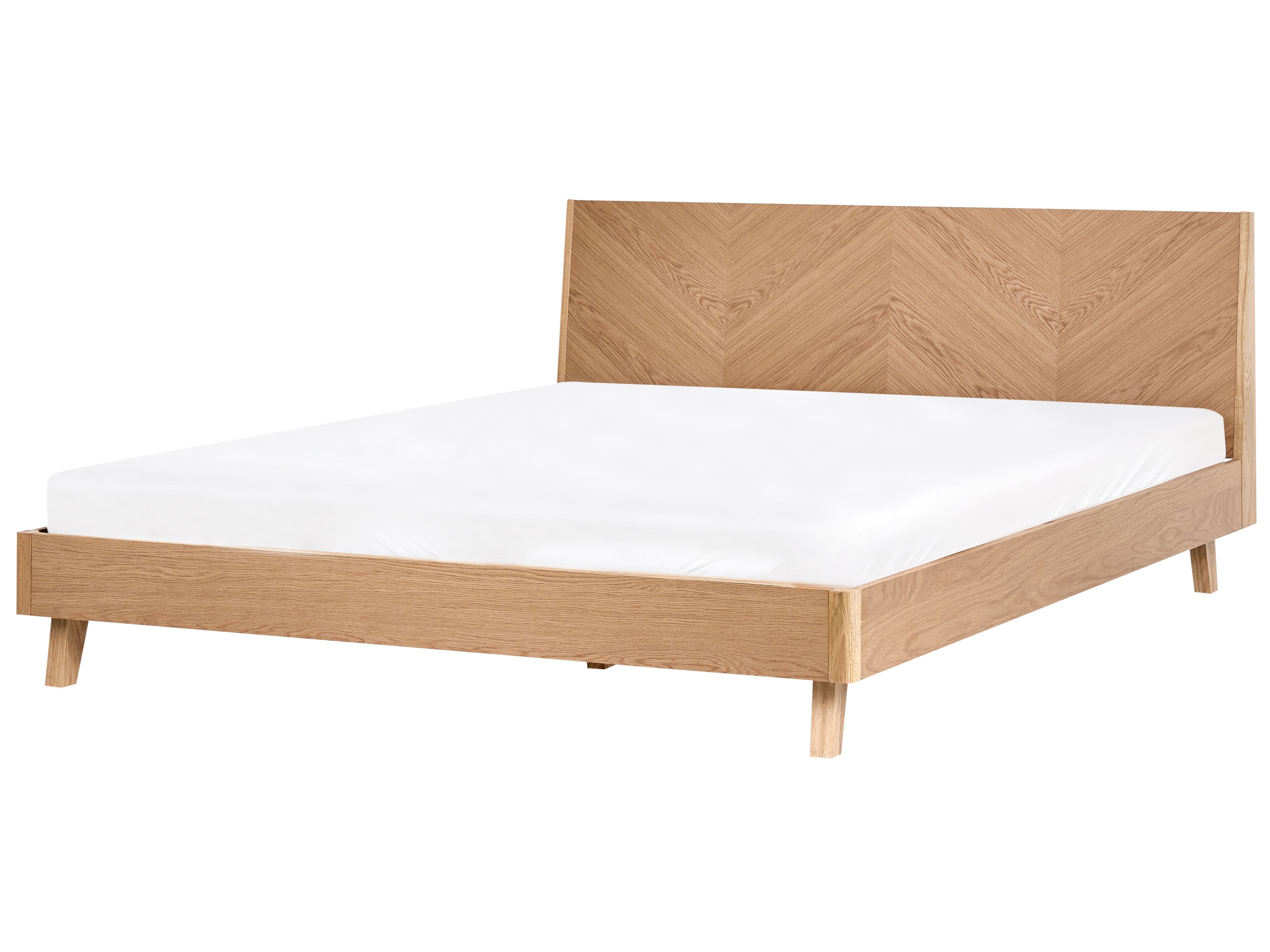 Bed WIZERNES 180 x 200 cm (EU Super King) Light Oak