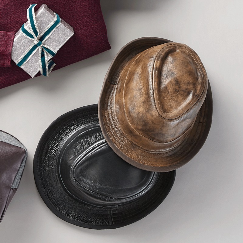 Leather Fedora - MIDNIGHT VELVET CATALOG