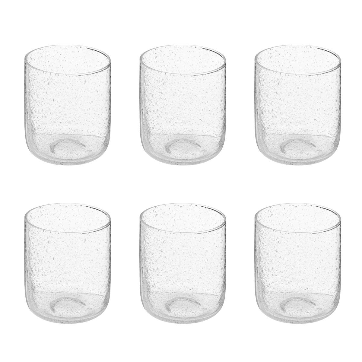 Set of 6 low tumblers "Naia" 300 ml, Transparent