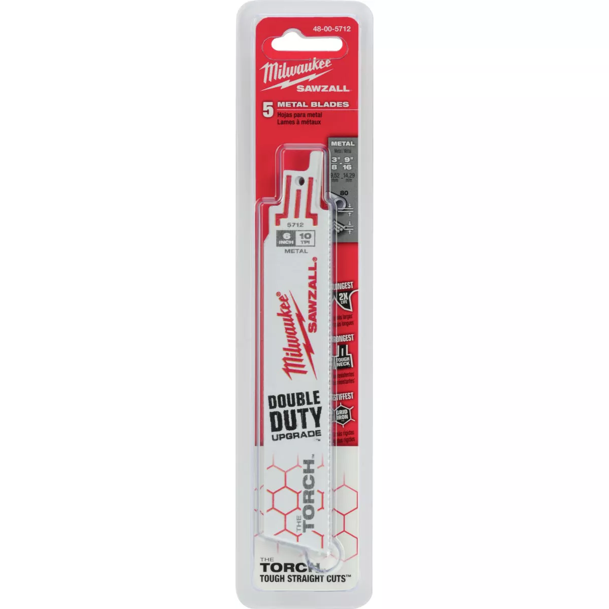 Milwaukee SAWZALL The TORCH 6 In. 10 TPI Metal Demolition Reciprocating Saw Blade (5-Pack)
