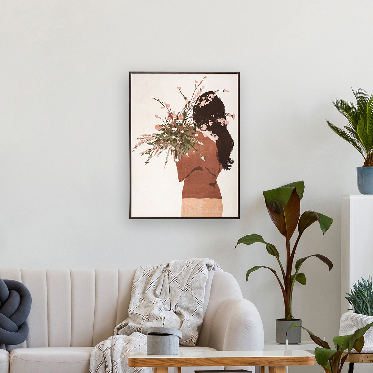 Framed canvas"Femme" 58x78 cm