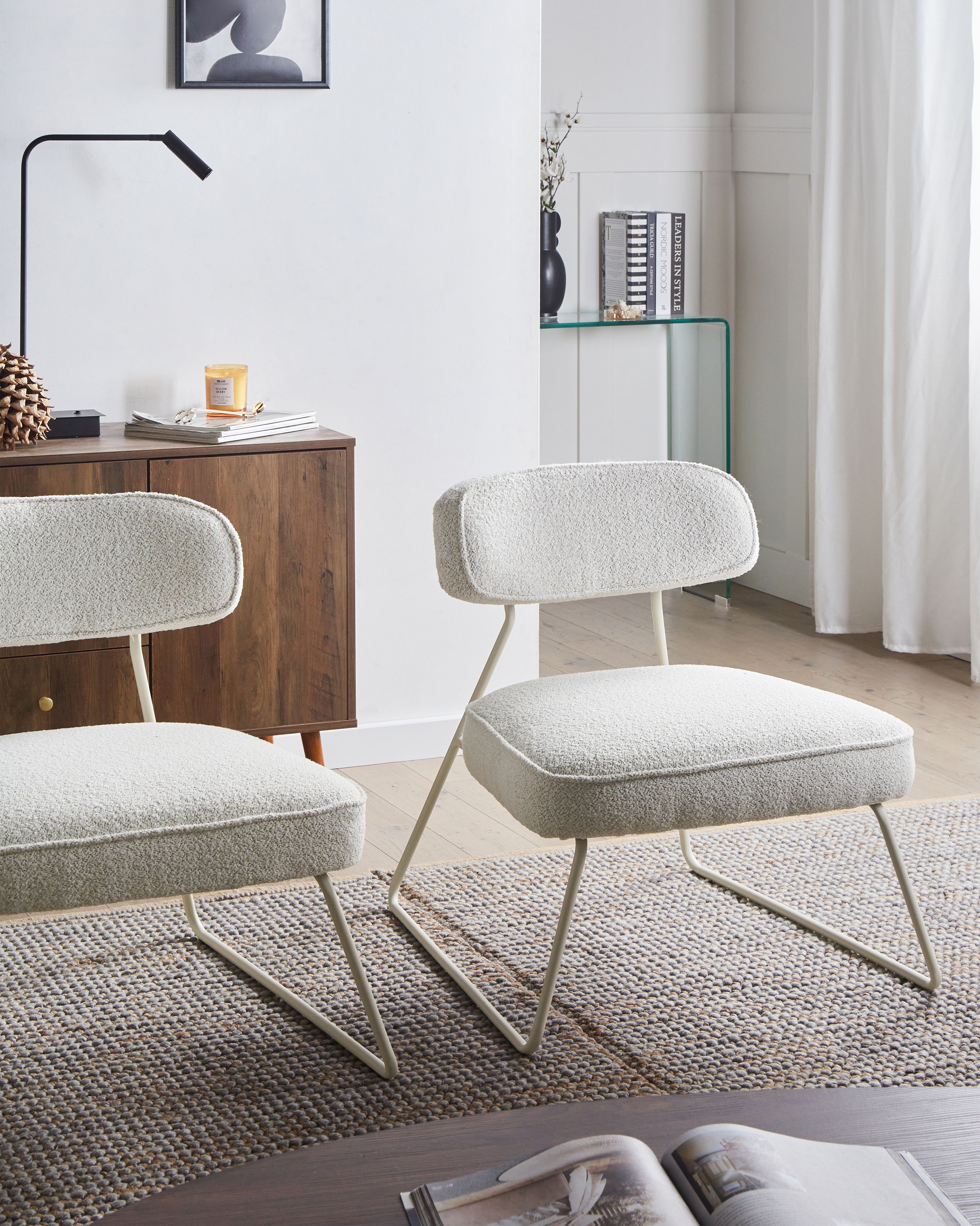 Set of 2 Armchairs FROVI Fabric Off-White