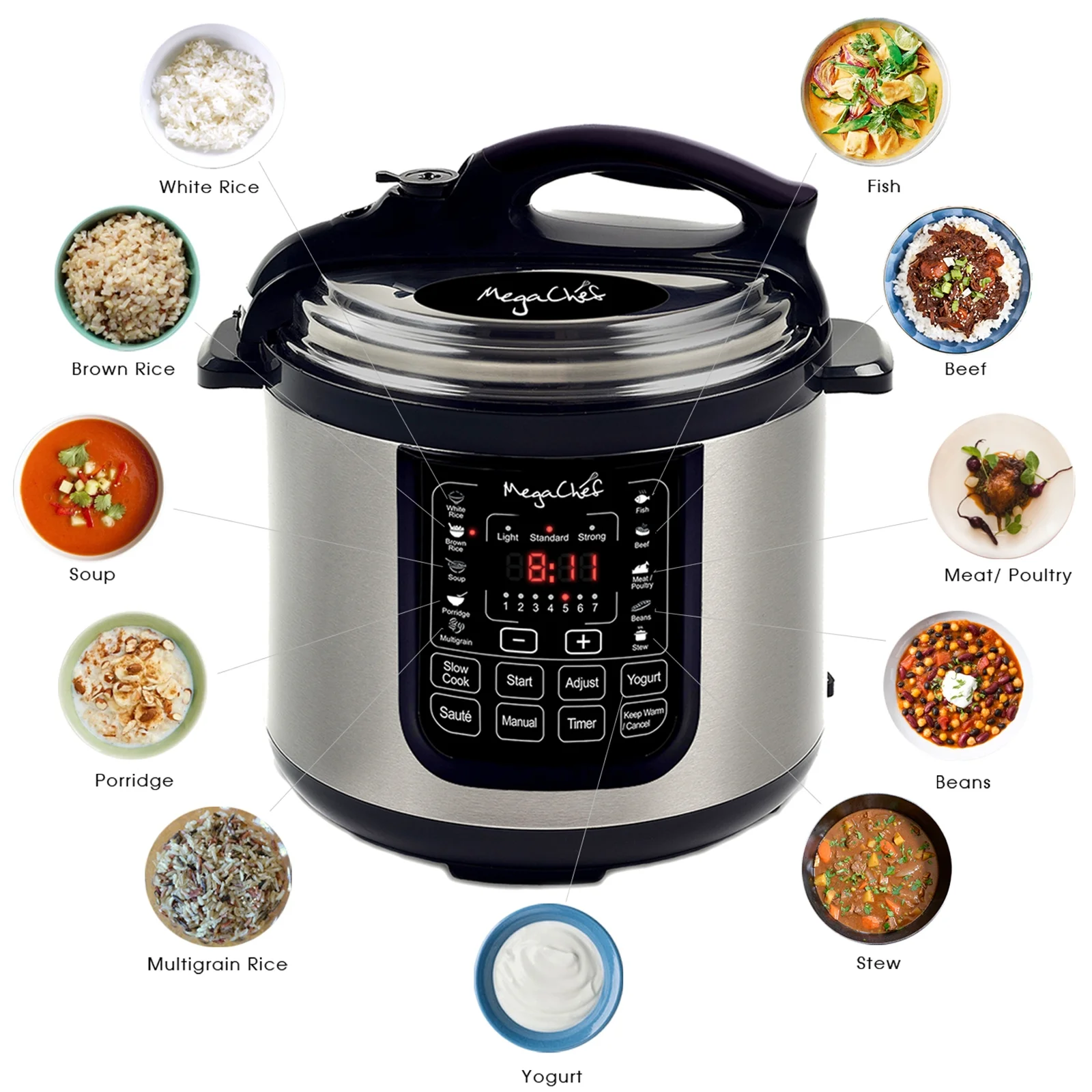 Megachef 8-Quart Digital Pressure Cooker, 15" x 15" - Image 6