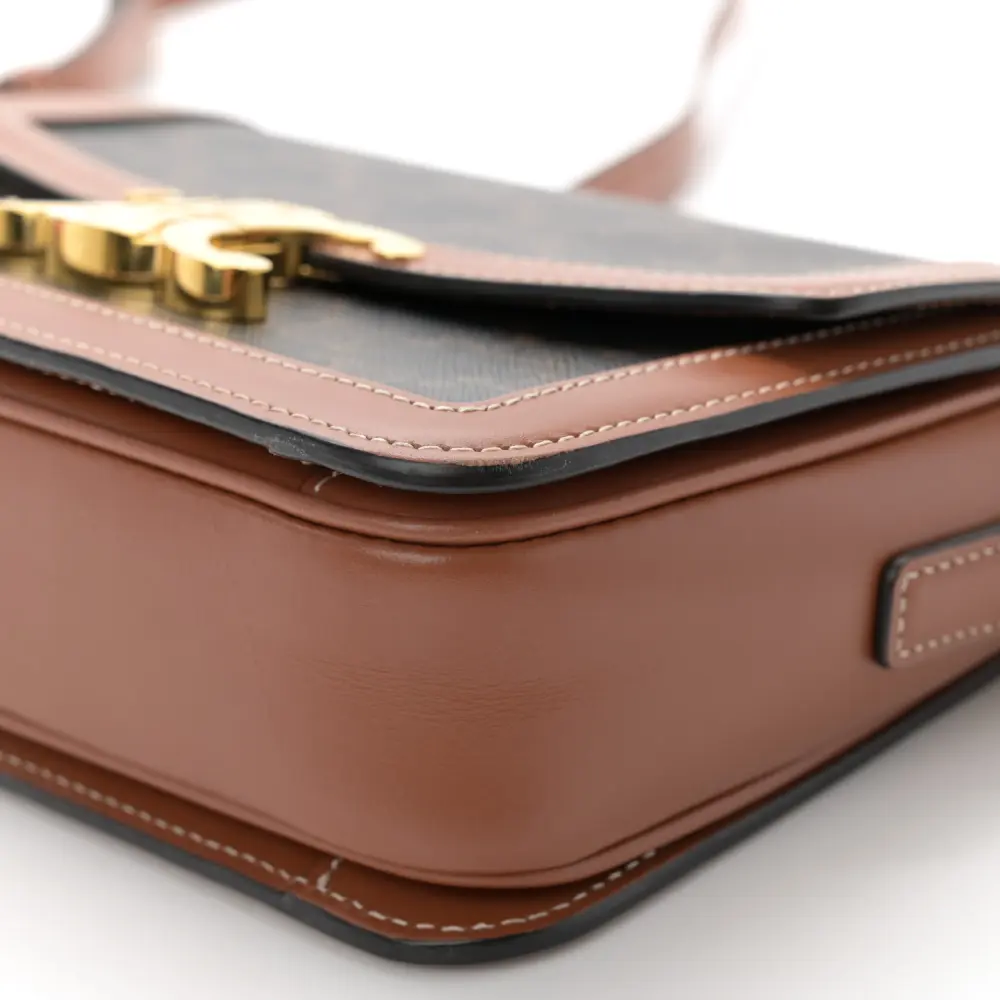 Celine Replica Handbags in Tan Calfskin Leather & Canvas1:1High-quality replica