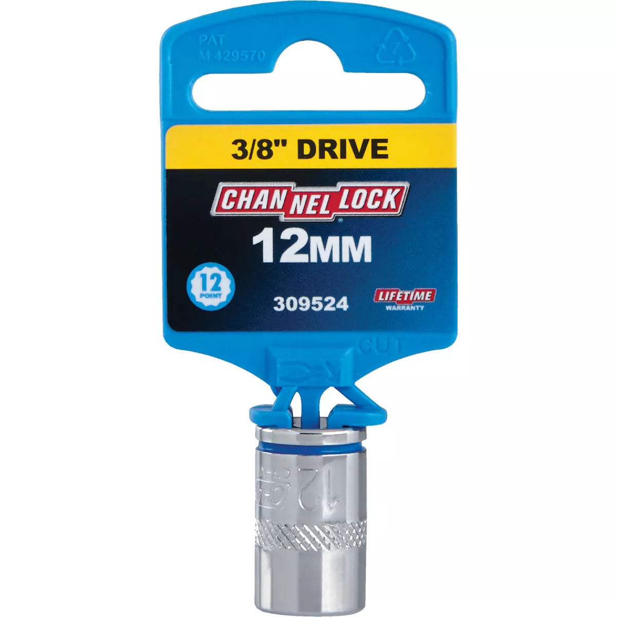Channellock 3/8 In. Drive 12 mm 12-Point Shallow Metric Socket