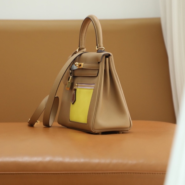 Hermès Kelly 28 Color-Matic Chai (Swift Leather)1:1High-quality replica