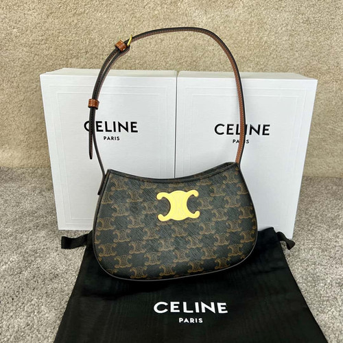 CELINE TILI medium size logo printed cow leather handbag celine replica bag