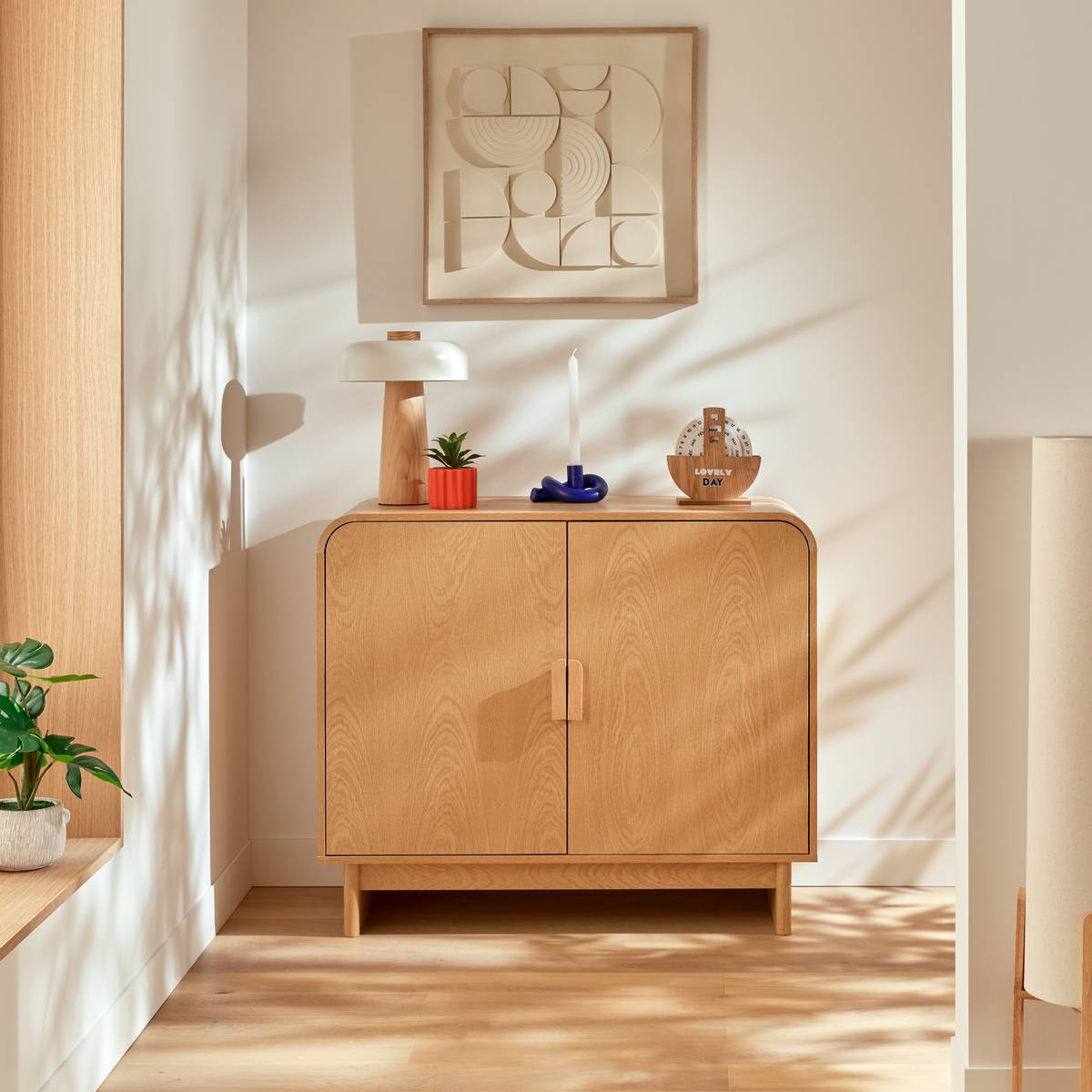 Buffet 2 doors 2 shelves "Lee" Beige, 100x40 cm