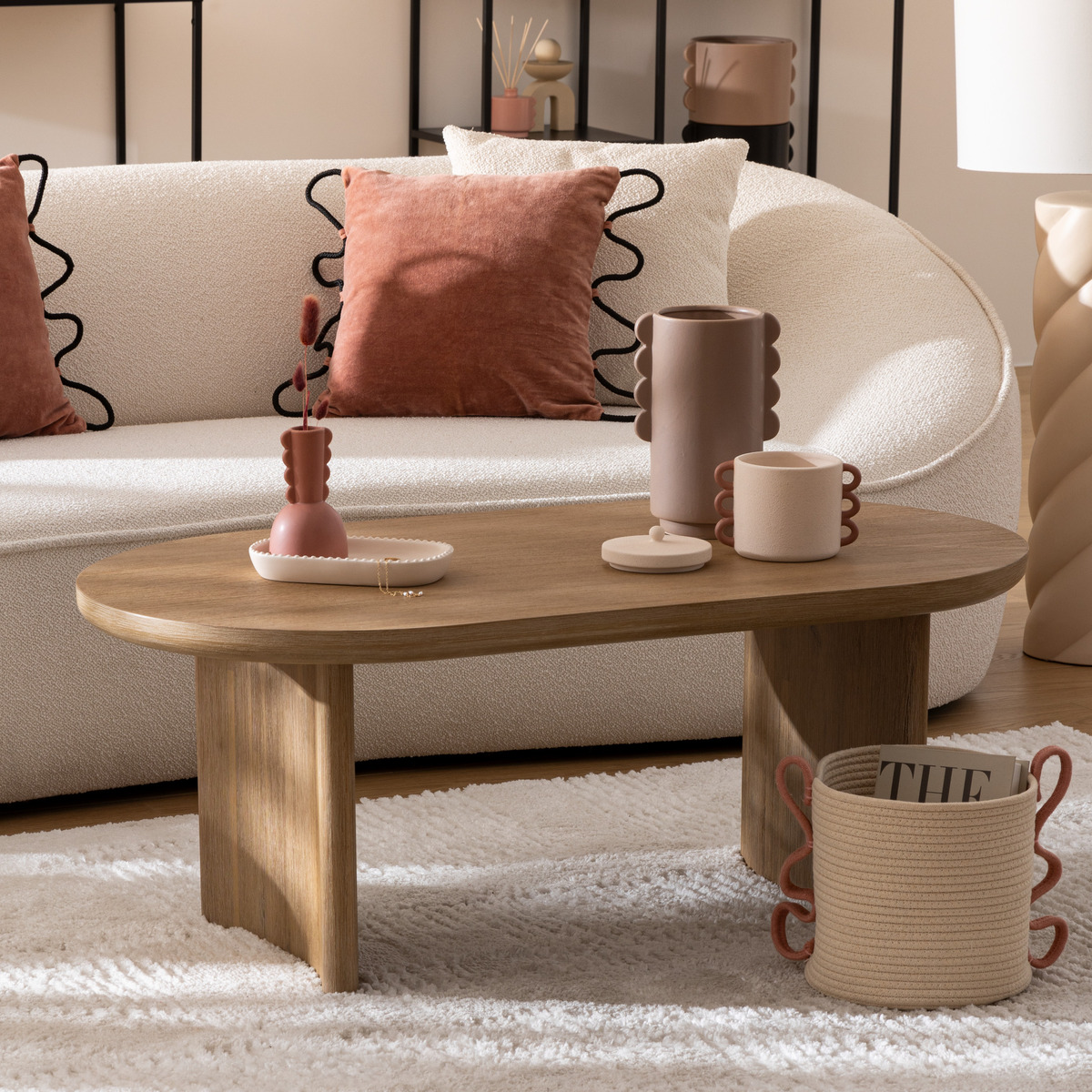 Coffee table "Lousada" Natural wood, 110x60 cm