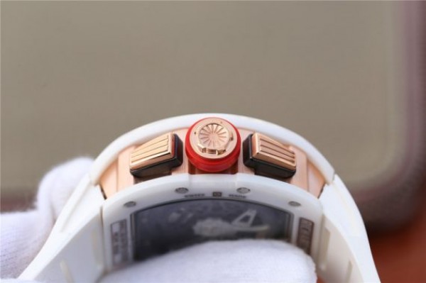 Replica Richard Mille RM011 RG White Ceramic Felipe Massa Black Inner Bezel White Rubber Strap A7750 - Top club