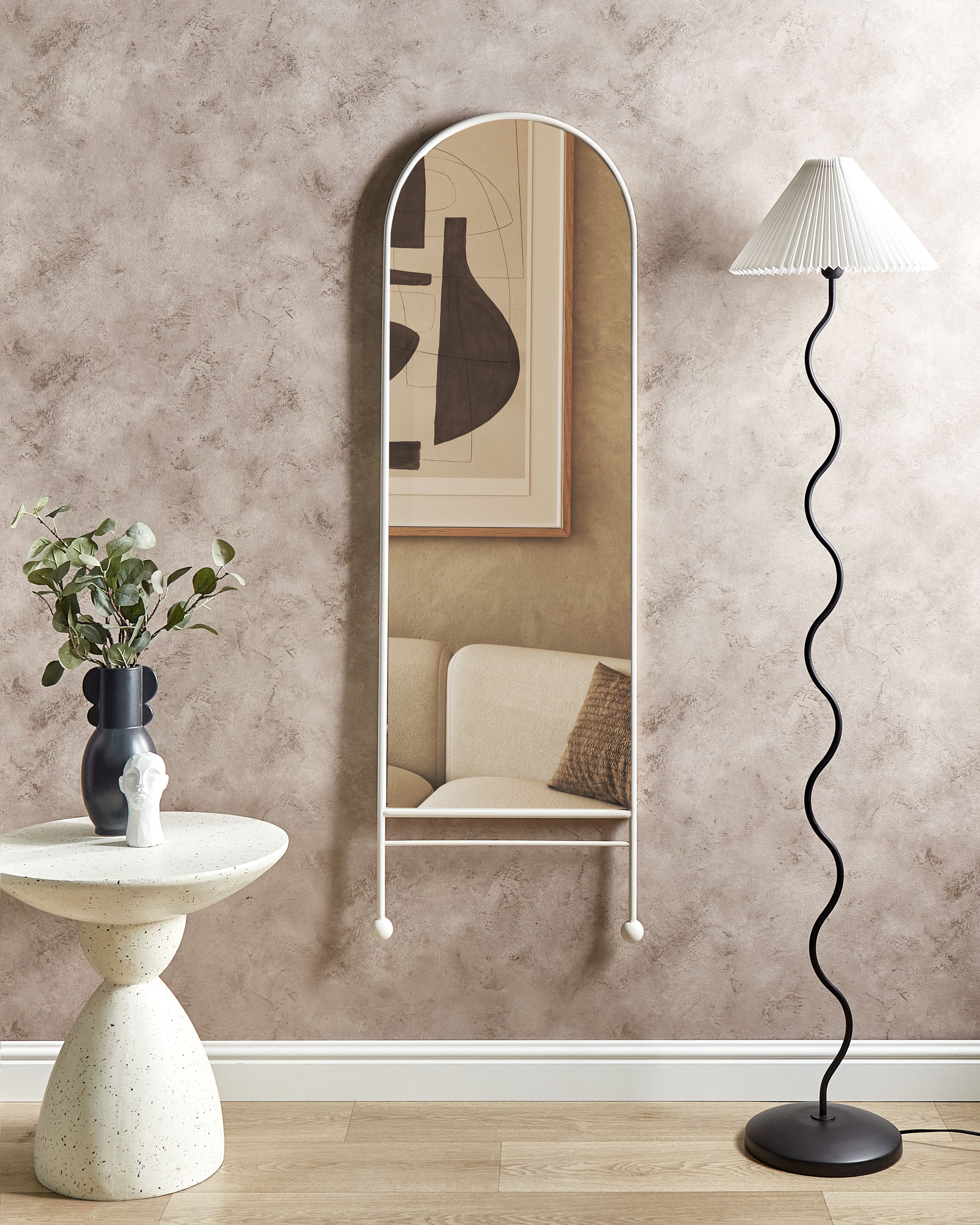 Wall Mirror JARNAGES 45 cm 145 cm Metal White