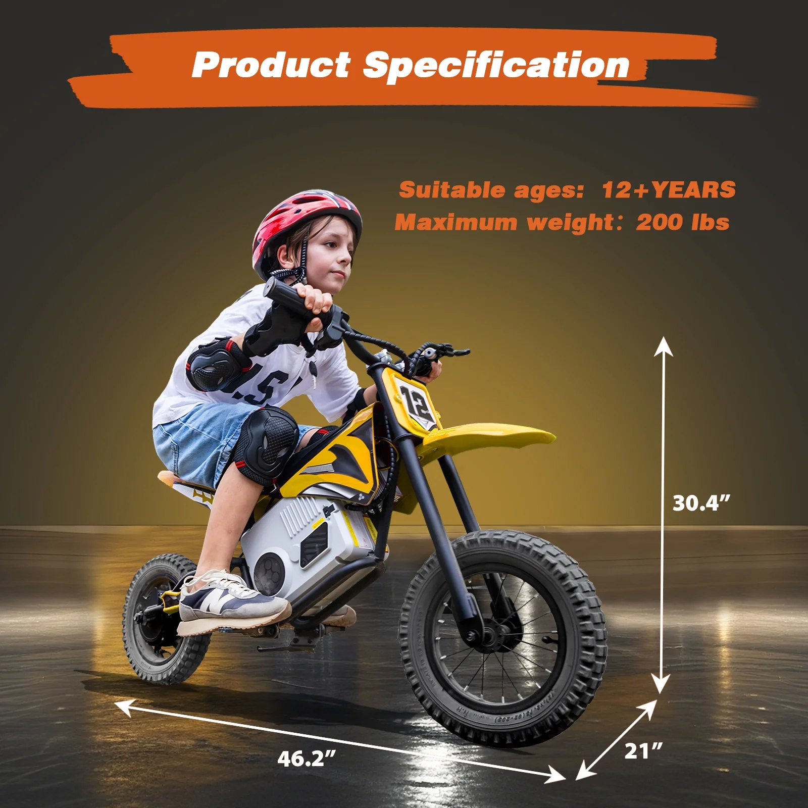 Kerry Yoo C11 36V Electric Dirt Bike for Kids 8-14, 350W Ride on Motorcycle, Electric Motorbike Teens,16 mph, High/Low Speeds-Red - Image 15