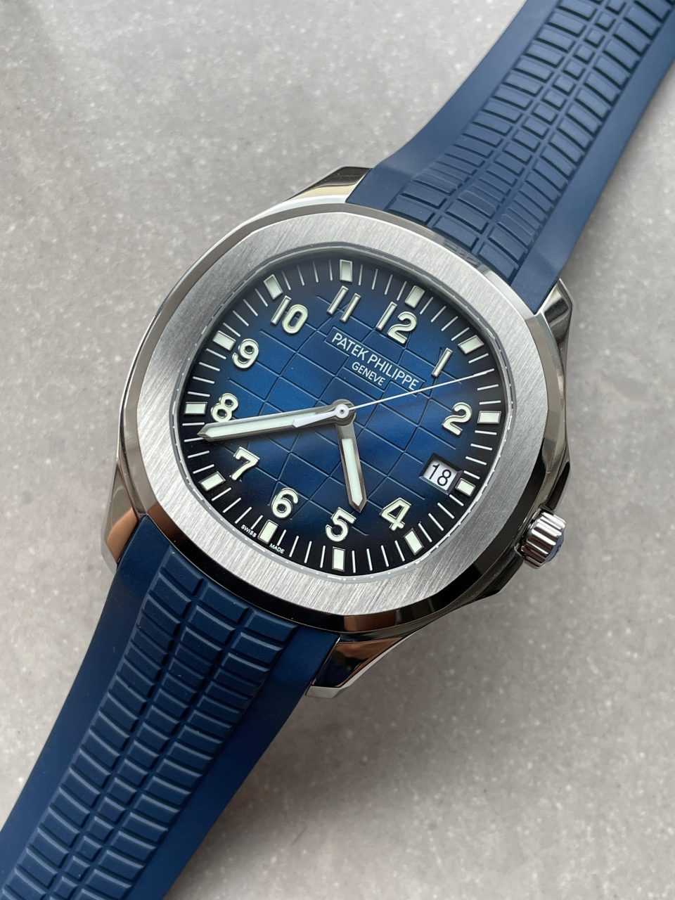Replica PATEK PHILIPPE Aquanaut 5168G 42mm SS ZF 1:1 Best Edition Blue Dial on Blue Rubber Strap 324CS - Top club