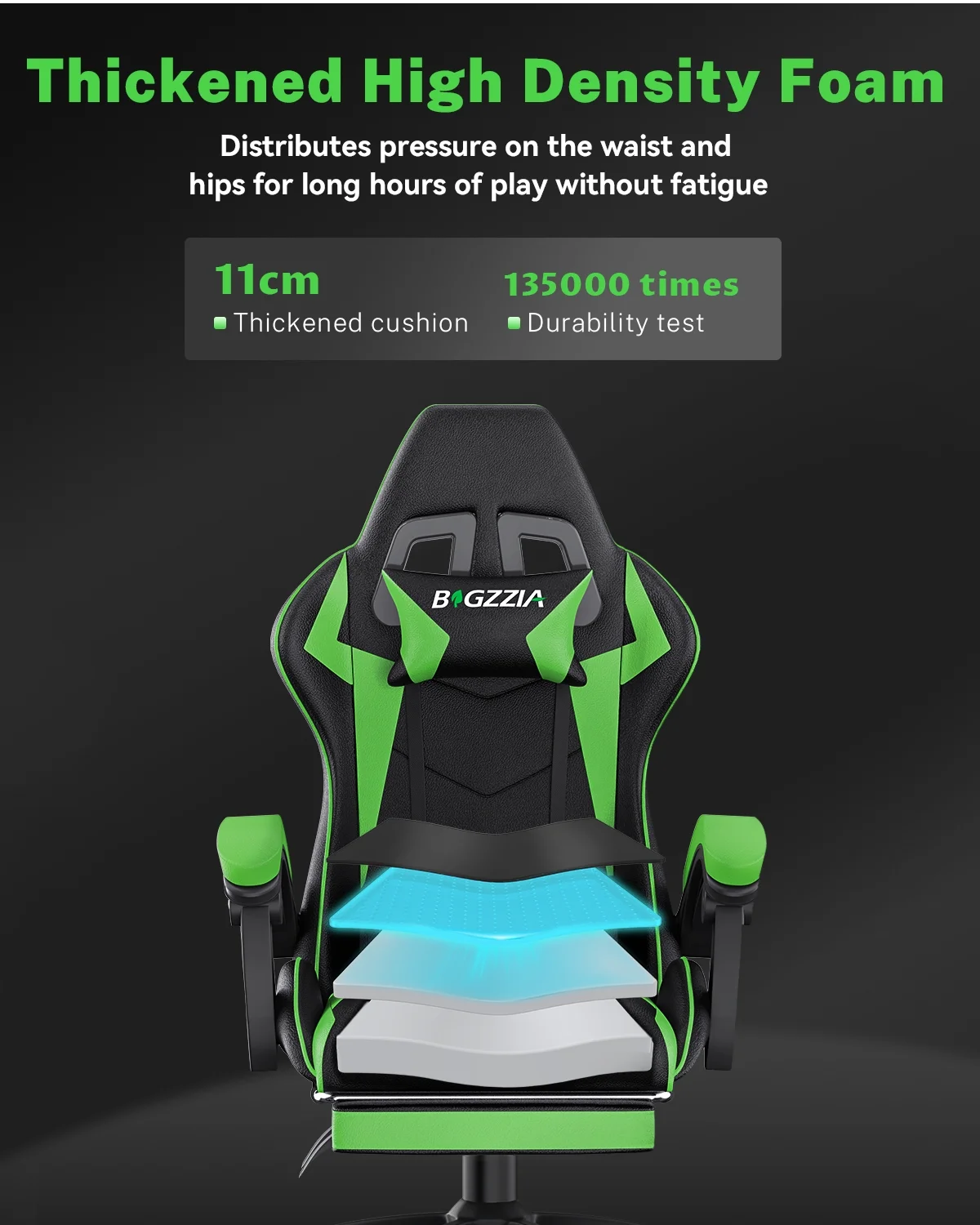 Bigzzia Gaming Chair with Footrest, Gaming Chair for Adult with Headrest and Lumbar Support,Red - Image 79