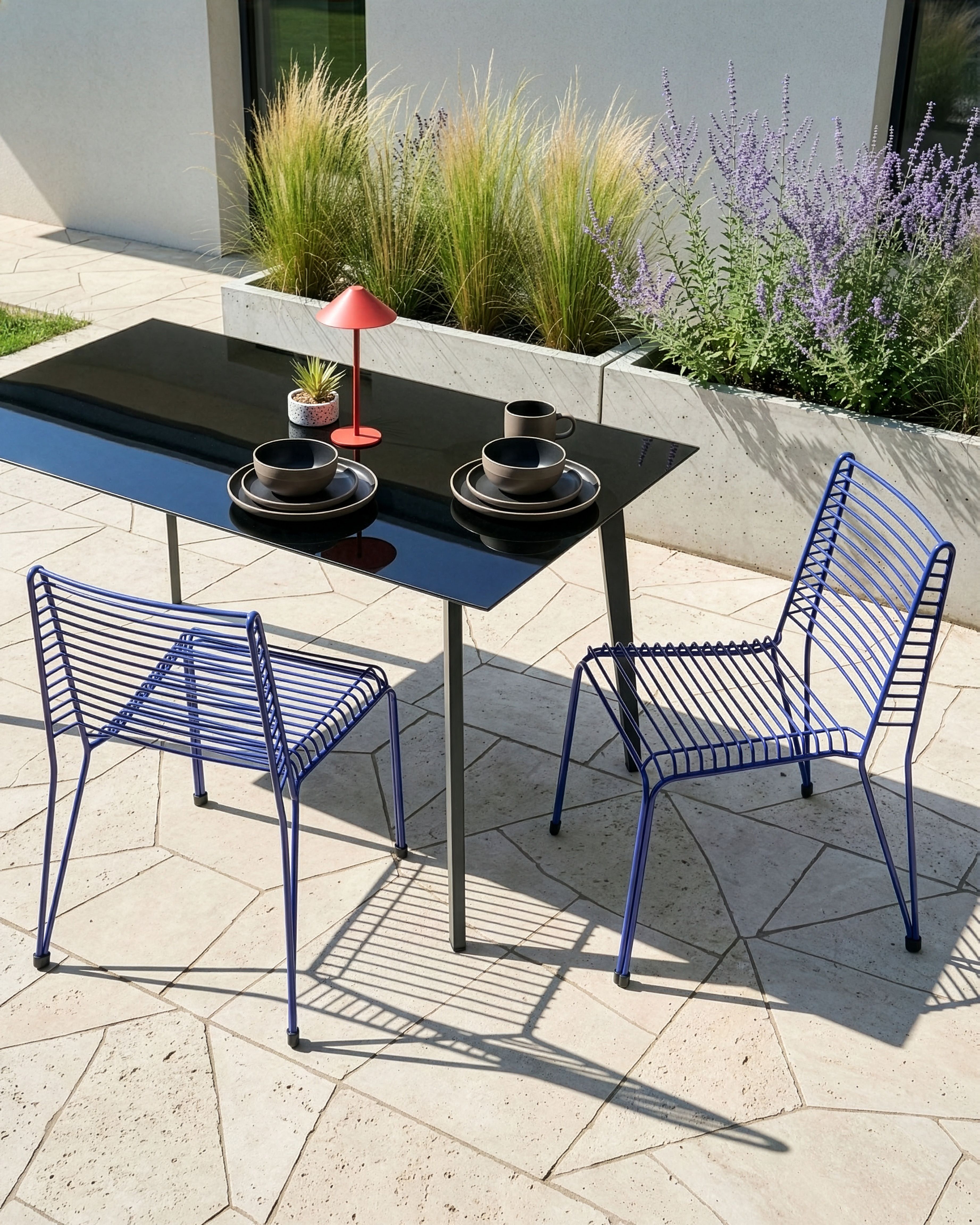Set of 2 Garden Chairs CHIEVE Metal Blue