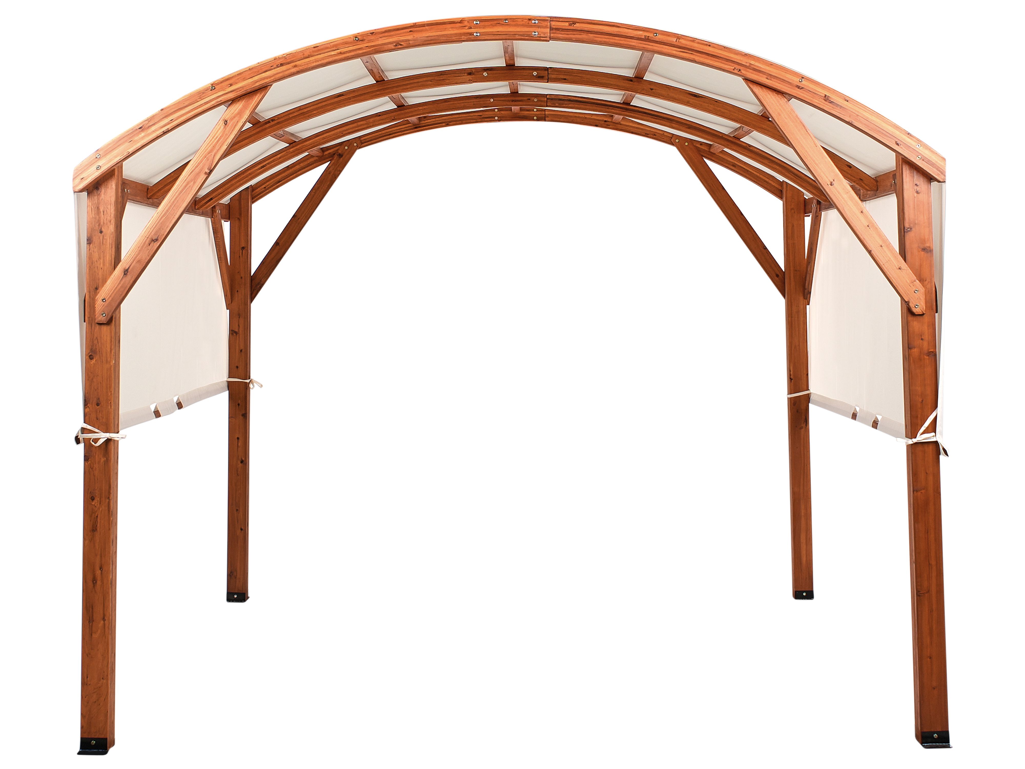Gazebo SCOPELLO Fir Wood 303 cm 300 cm Brown/ Beige