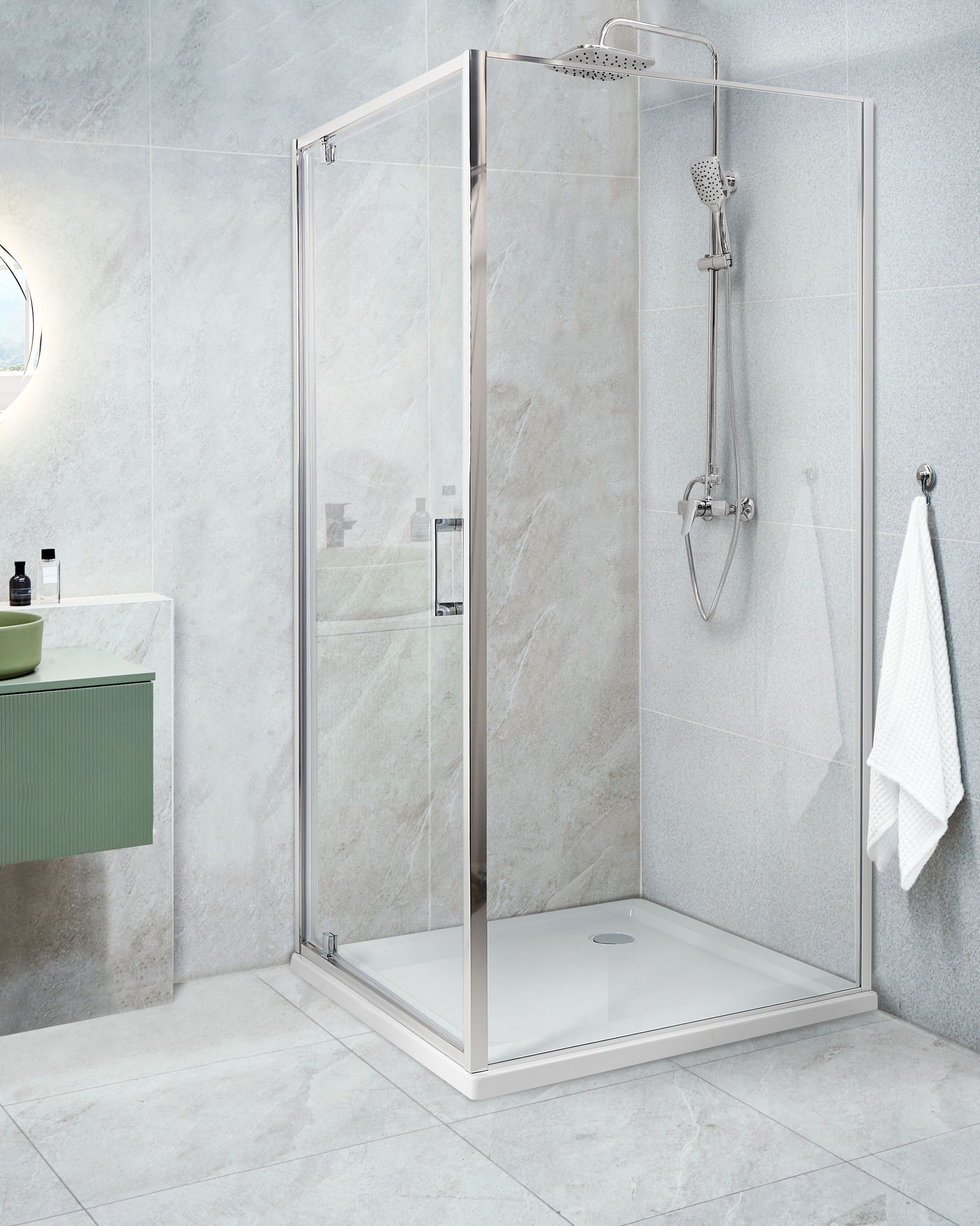 Shower Enclosure DARLI 900 x 900 x 1850 mm Silver