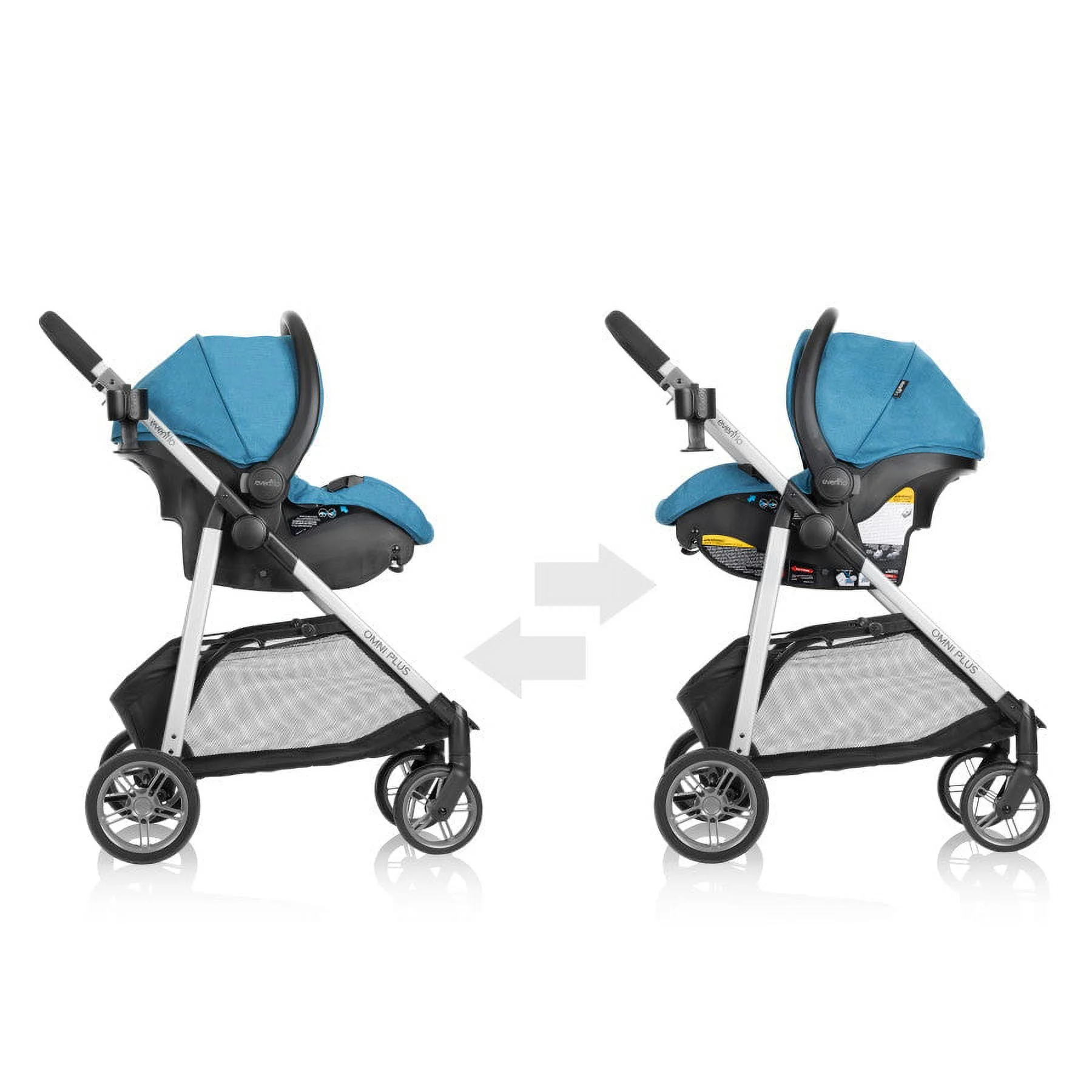 Evenflo Omni Plus Modular Travel System with LiteMax Sport Infant Car Seat, Mylar Gray, Unisex - Image 50