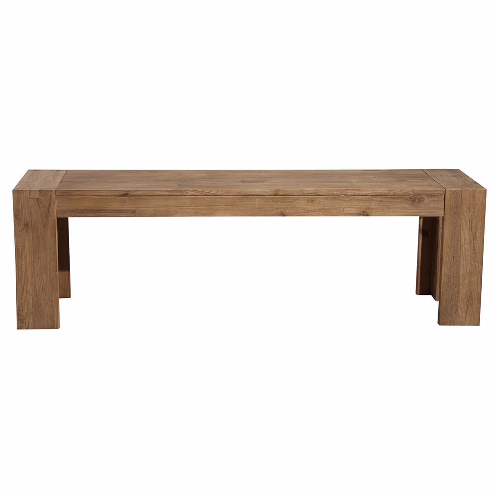 58 in. Black Distressed Solid Wood Dining Bench