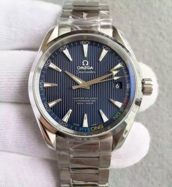 Replica Omega XF Seamaster CO-AXIAL Master PyeongChang 2018 Blue Dial SS Bracelet A8500 - Top club