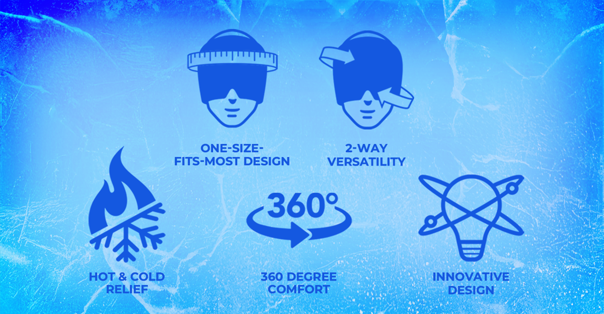 One-Size-Fits-Most Design. 2-Way Versatility. Hot & Cold Relief. 360 Degree Comfort. Innovative Design