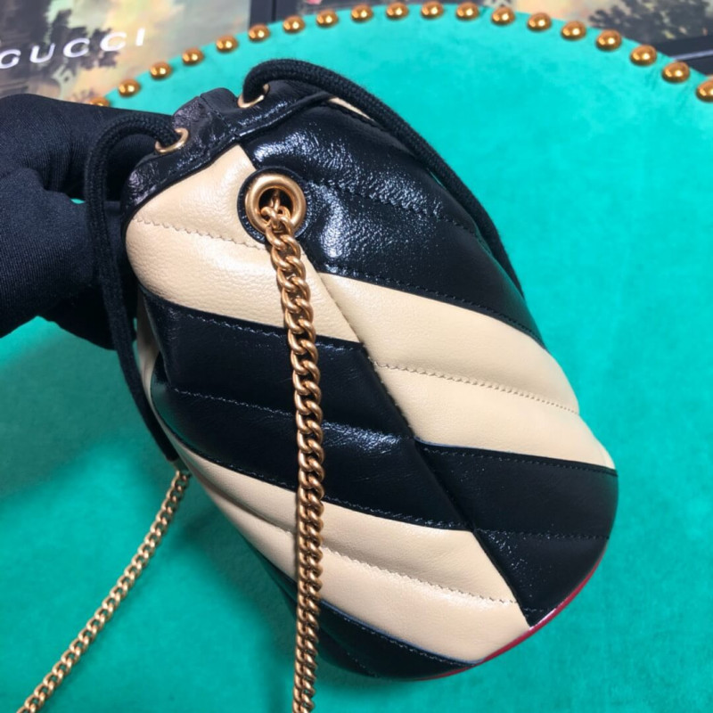 Replica Gucci Gg Marmont Mini Bucket Bag 575163 Beige/Black1:1High-quality replica