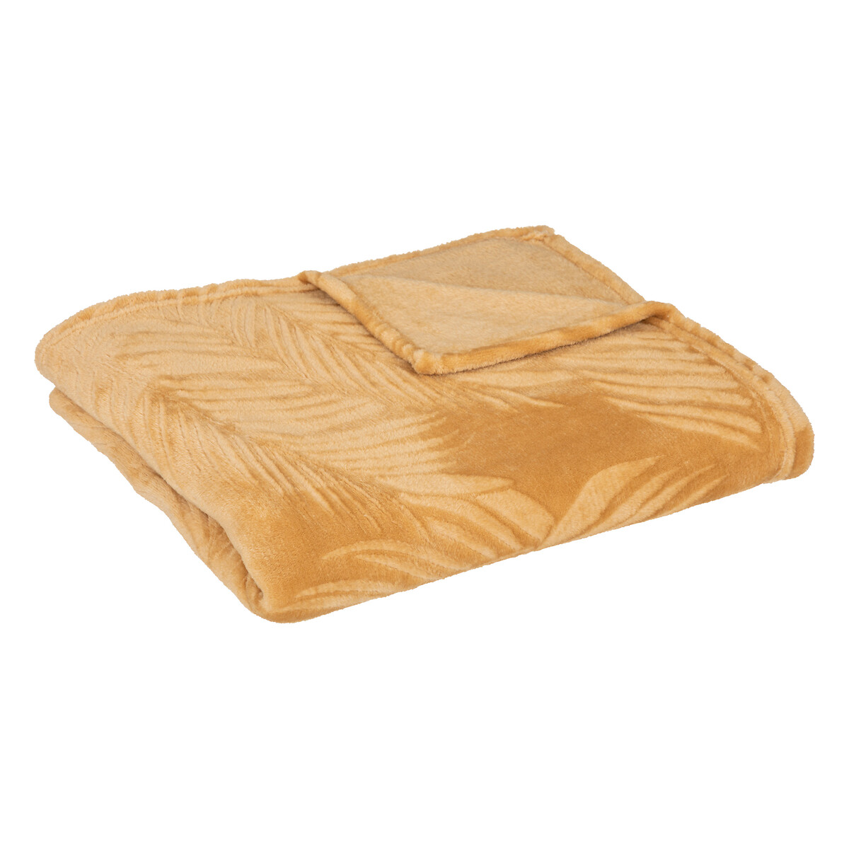 Throw "Zoa" Flannel, ochre yellow, 150x125 cm