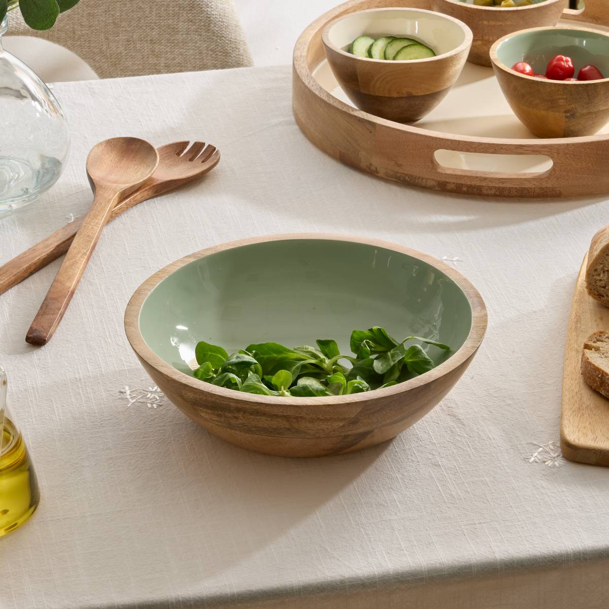 Serving bowl"Inaya" Mango Wood, D.19 cm