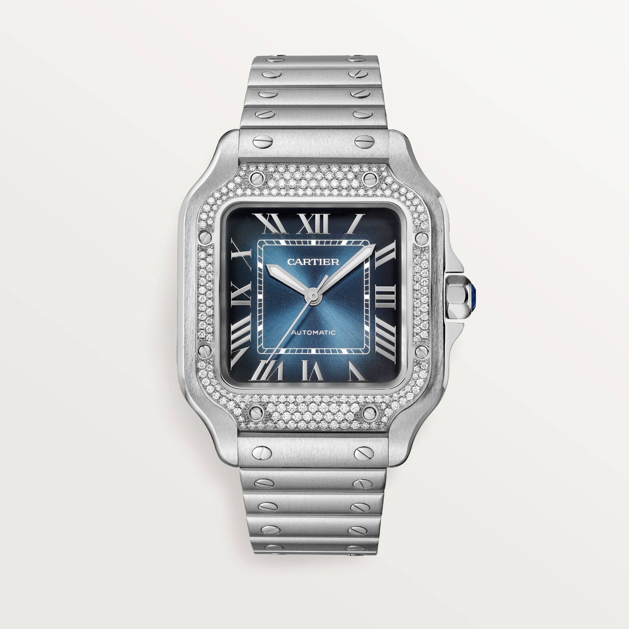 fake cartier watch Santos medium model Manufacture mechanical movement with automatic winding caliber 1847(1:1 replica) - Elite Watch Atelier