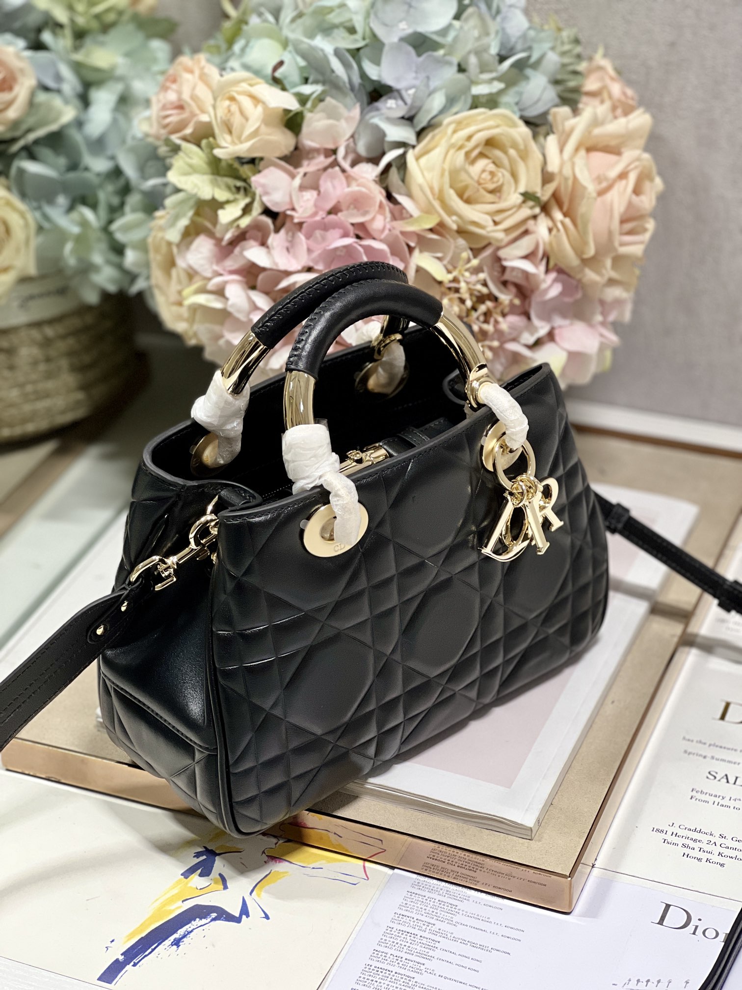 The Medium Lady 95.22 Bag Black/White/Grey For Women 9.5in/ 24cm1:1High-quality replica