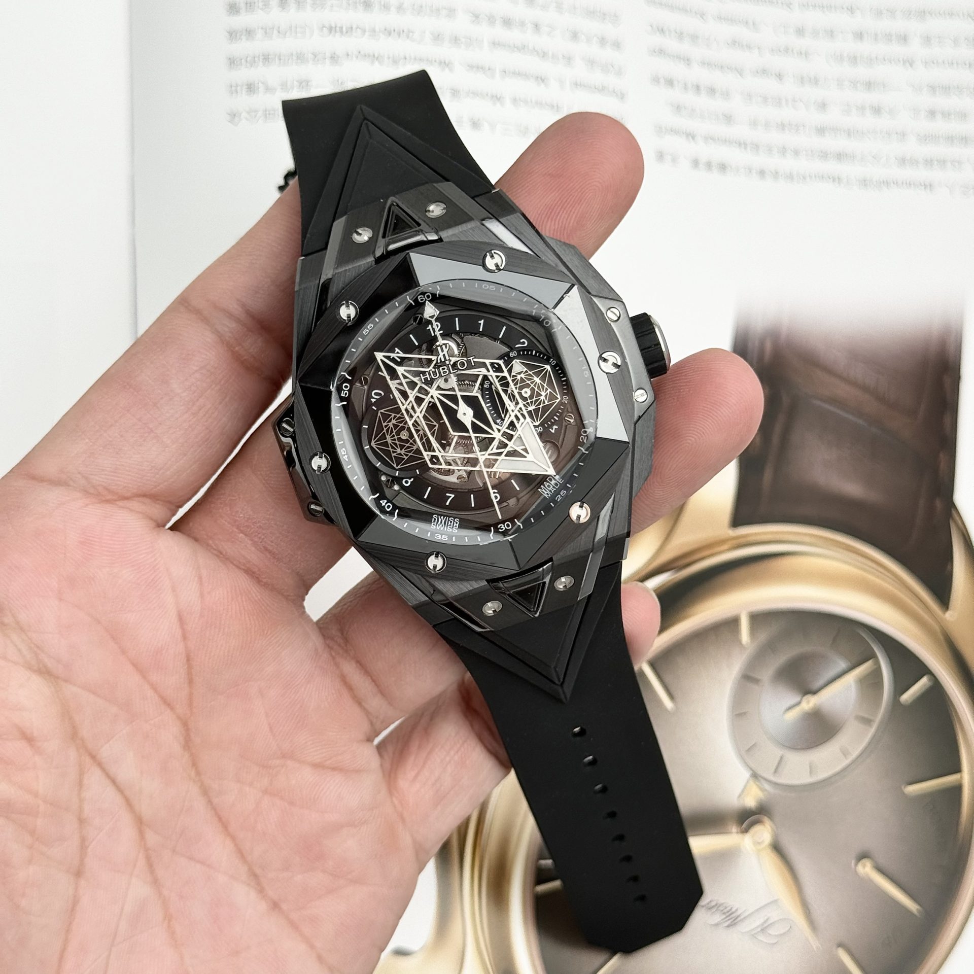 Hublot Replica Watches Big Bang Sang Bleu II Black Ceramic BBF 45mm - Top club