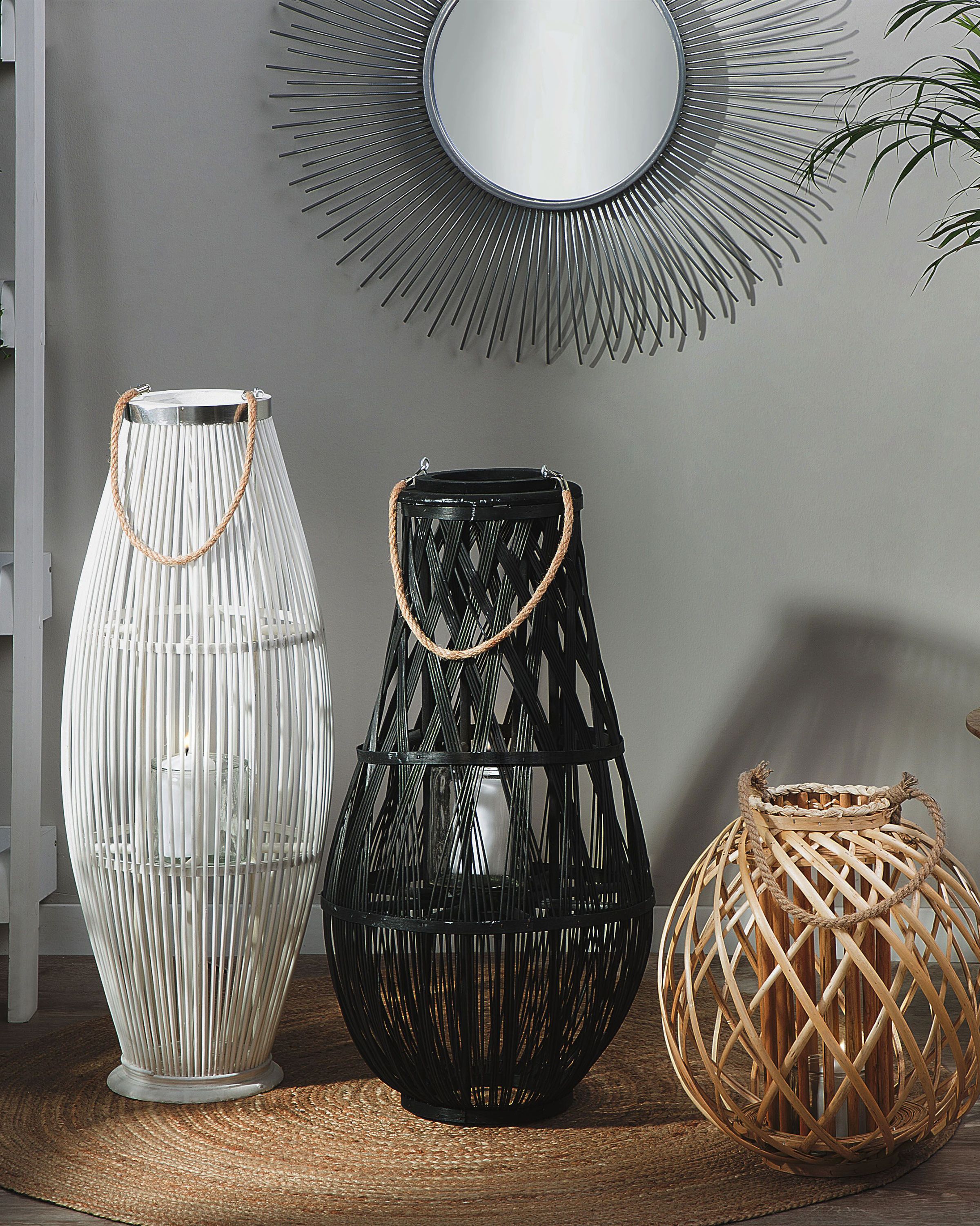Lantern TONGA Bamboo 77 cm Black