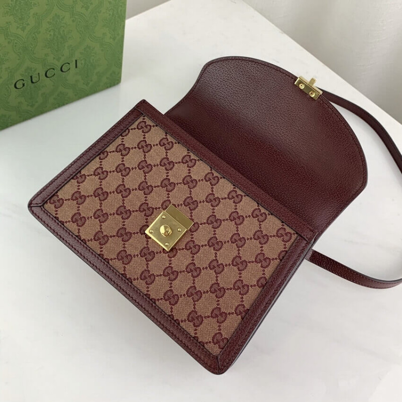Replica Gucci Ophidia Small Top Handle Bag With Web 651055 Burgundy1:1High-quality replica