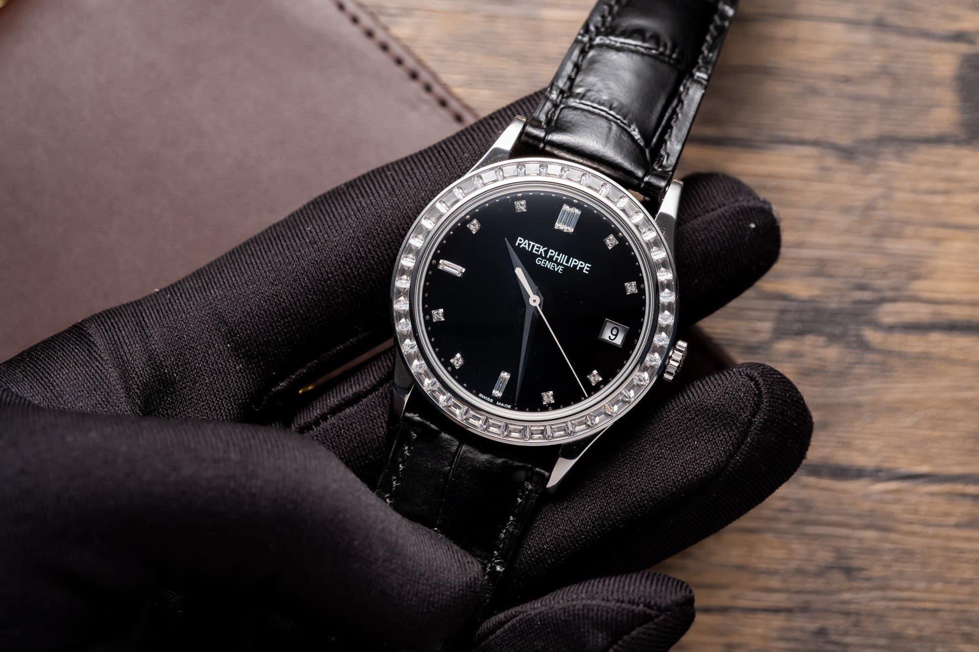 Patek Philippe Calatrava 5298P Replica 1:1 Watch Black With Stone Bezel 38mm - Elite Watch Atelier