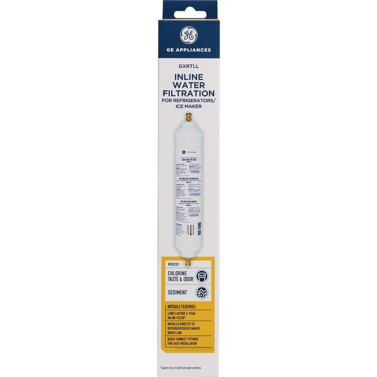 GE 5-Year In-Line Water Filtration System for Refrigerators or Icemakers