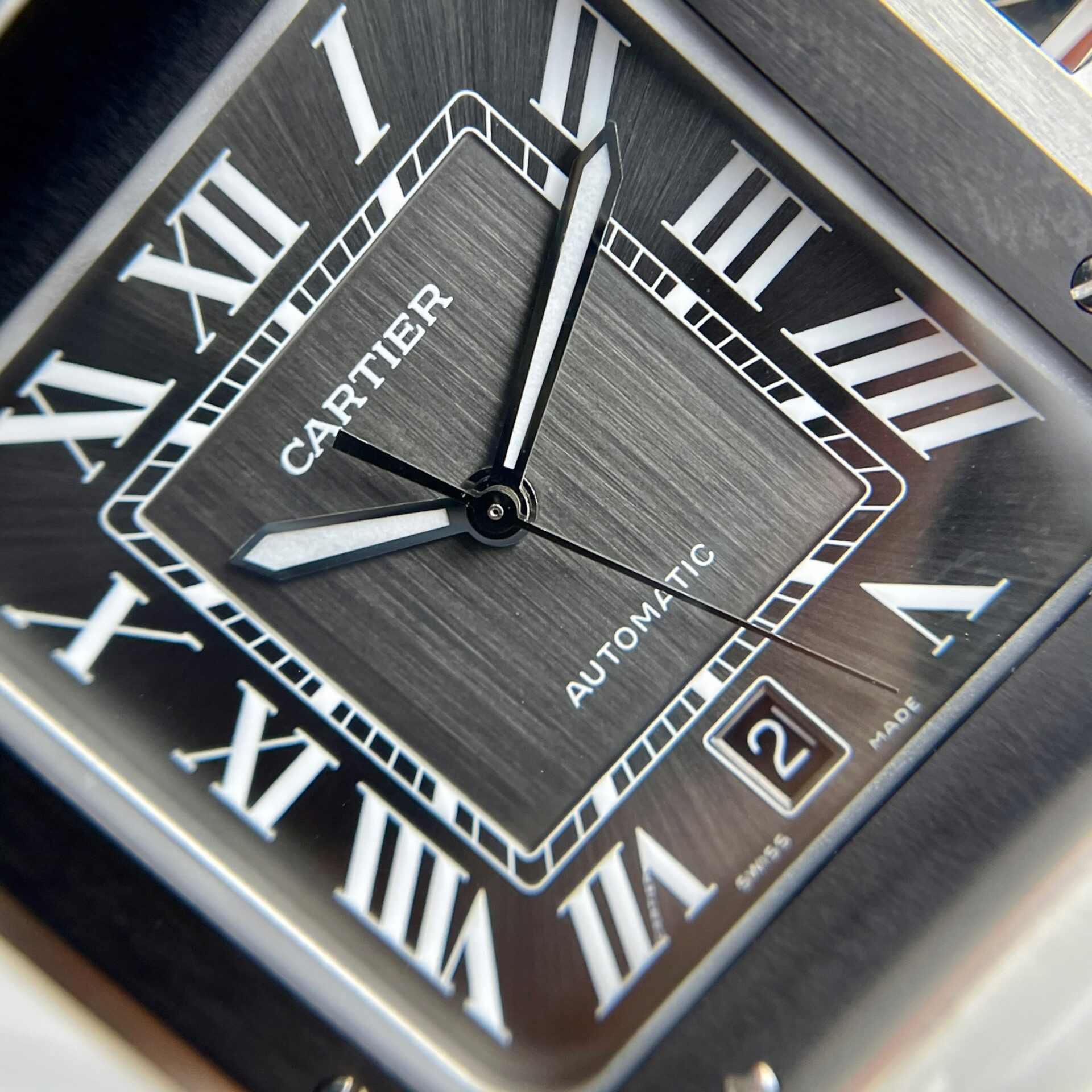 Cartier Santos WSSA0037 Replica 11 Watch Grey Dial BV Factory 39.8mm - Top club