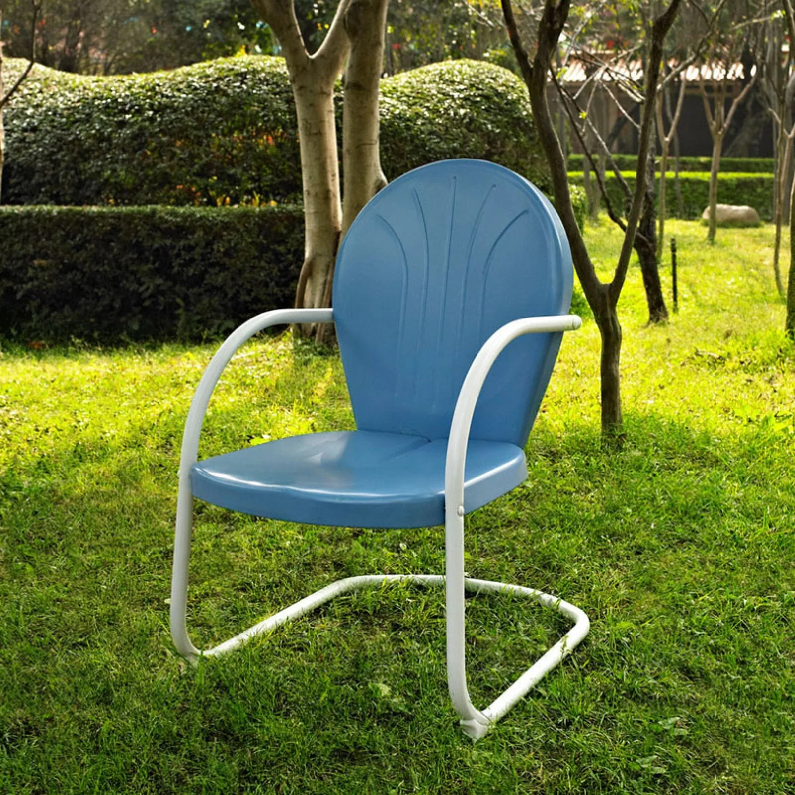 Crosley Griffith Outdoor Metal Armchair Tangerine Gloss-Color:Aqua Gloss