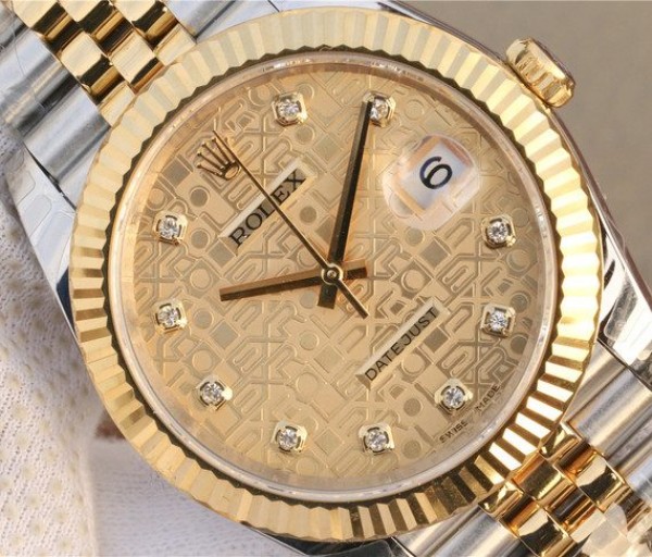 Replica Rolex DateJust 41mm SS/YG YG Textured Dial YG Wrapped Fluted Bezel SS/YG Bracelet A2836 - Top club