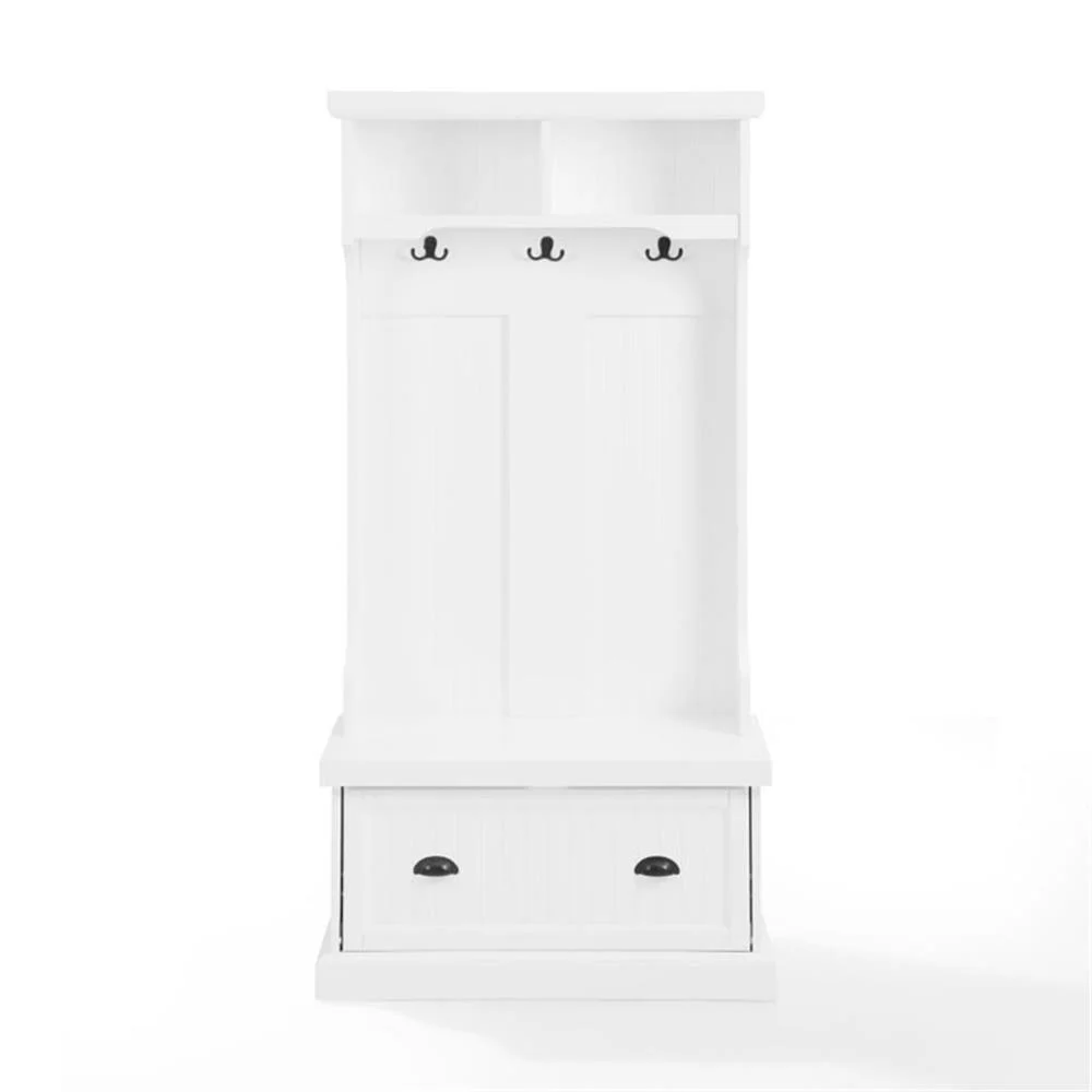 Crosley Furniture Shoreline Coastal MDF Wood Hall Tree in White - Image 6
