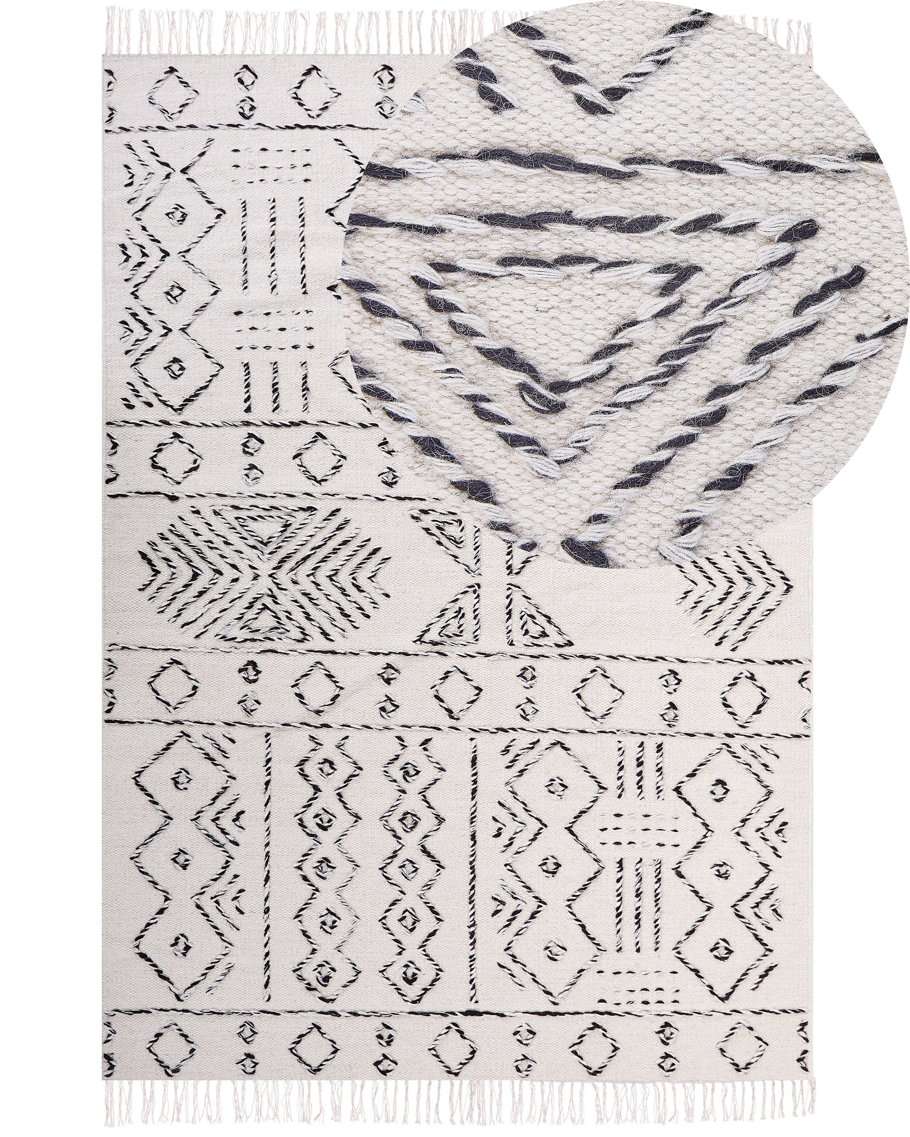 Rug ALKENT White 160 x 230 cm Wool