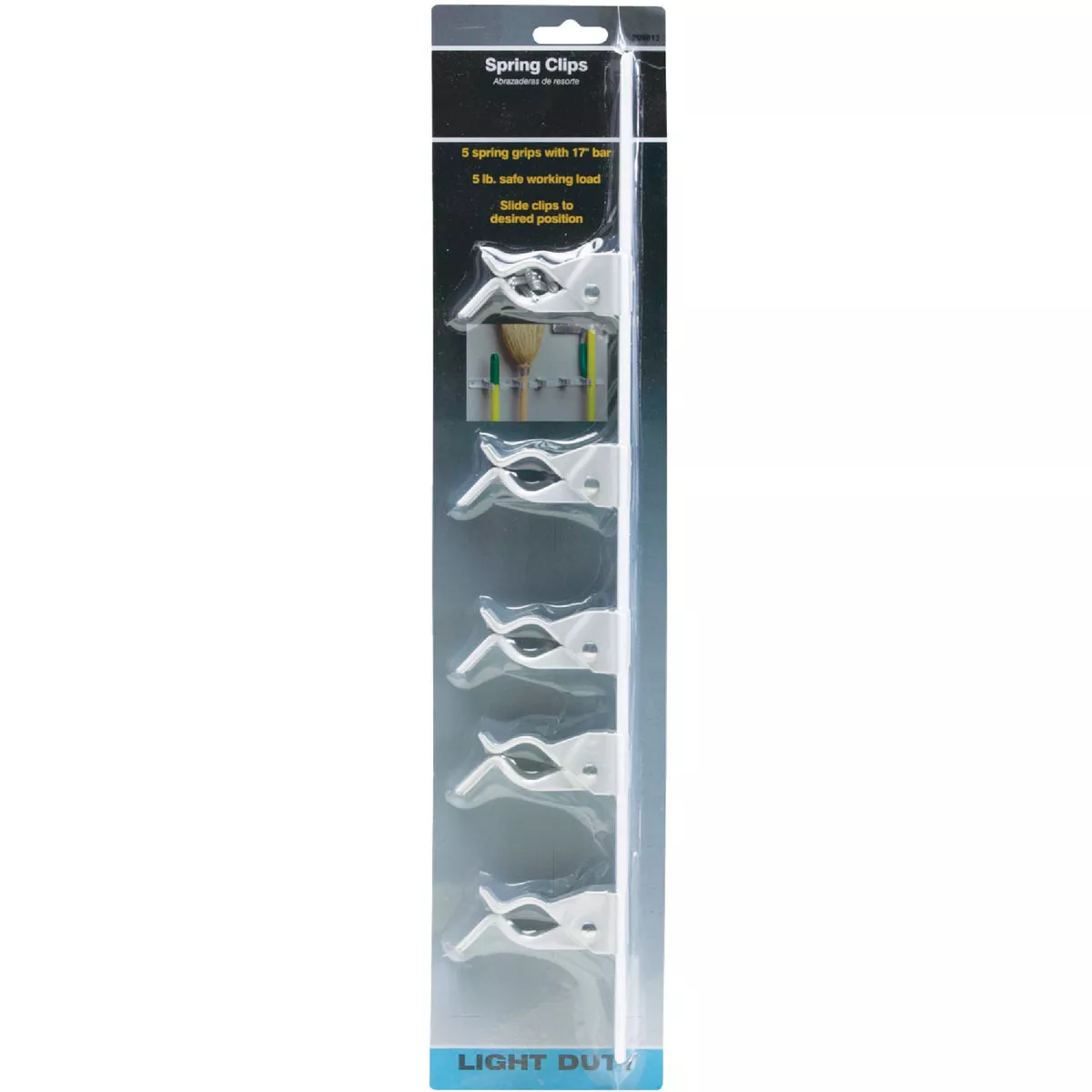 Rust-Resistant White 5-Spring Clip Organizer