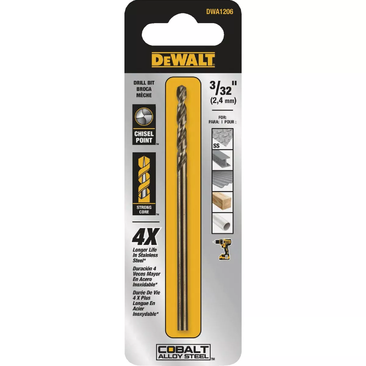 Dewalt Elite Series 3/32 In. x 2-1/5 In. Cobalt Jobber Length Twist Drill Bit