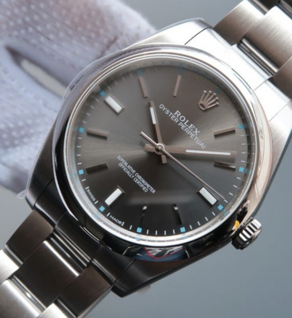 Replica Rolex Oyster Perpetual 39mm 114300 JF Gray Dial SS Bracelet SH3132 - Elite Watch Atelier