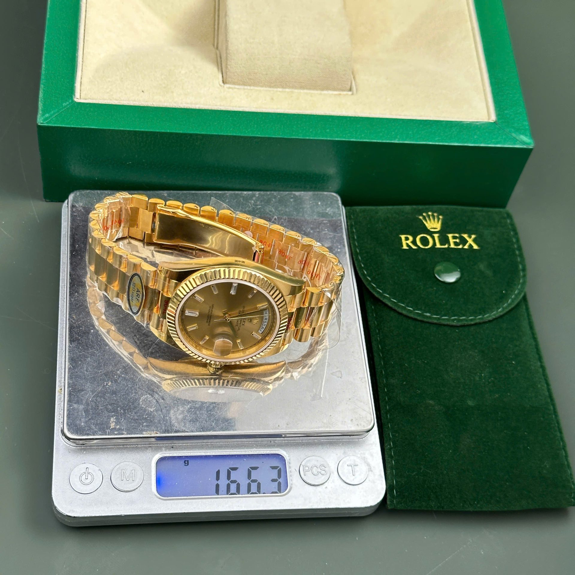 Rolex Day-Date 228238 Replica Watch Yellow Dial President Strap AR Factory 40mm - Top club