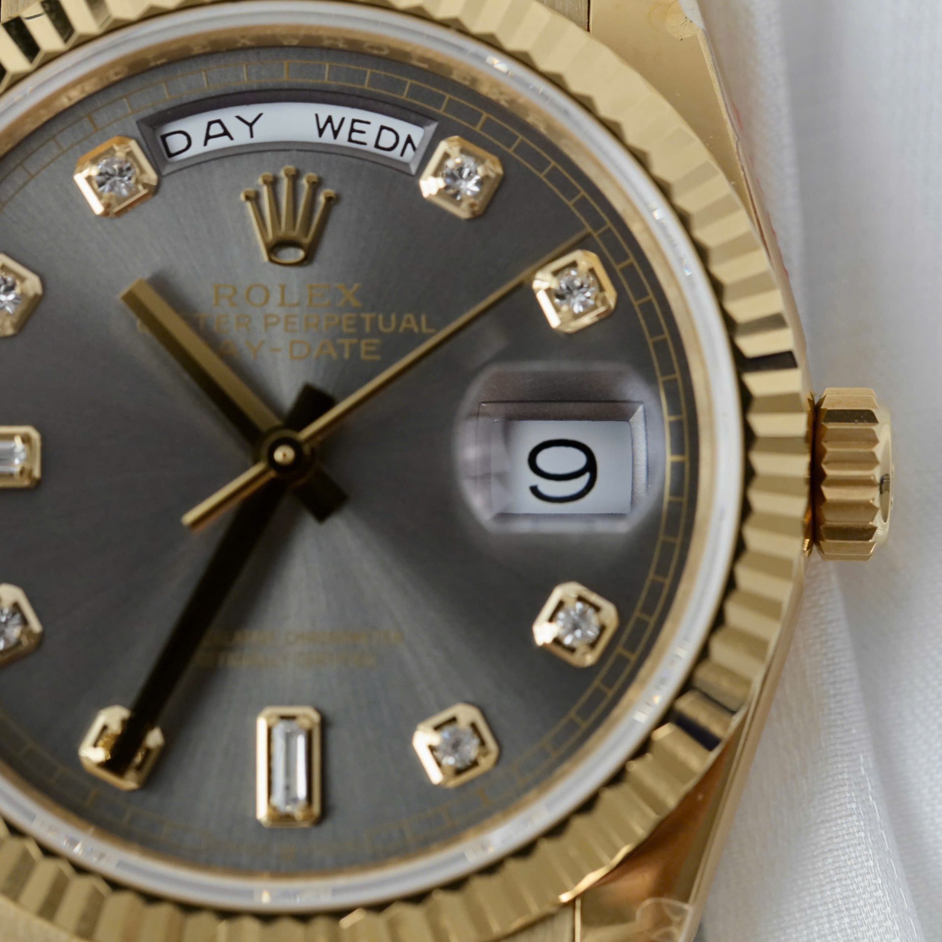 Rolex Day-Date M128238 Replica Watch Gray Dial Weight 159Gram QF Factory 36mm - Top club